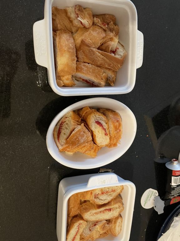 Sliced croissants
